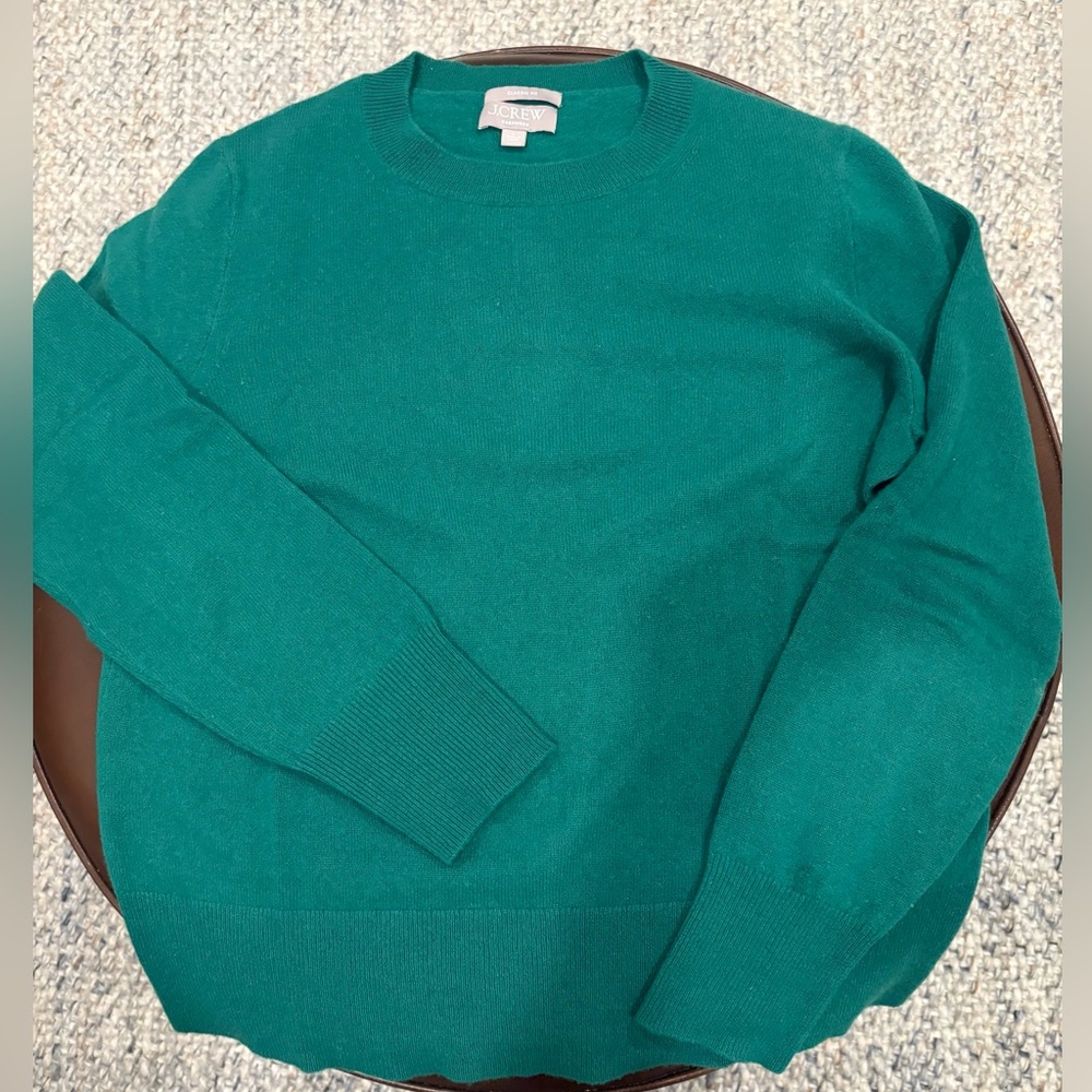 J. Crew Kelly Green Cashmere Crewneck Sweater